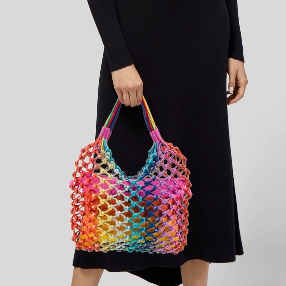 Stella McCartney NWT Rainbow Woven Mini Tote with Removable Insert
